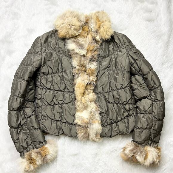 Italian Vintage Fur Puffer coat size S - Picture 2 of 5